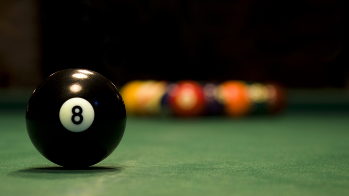 black ball in pool